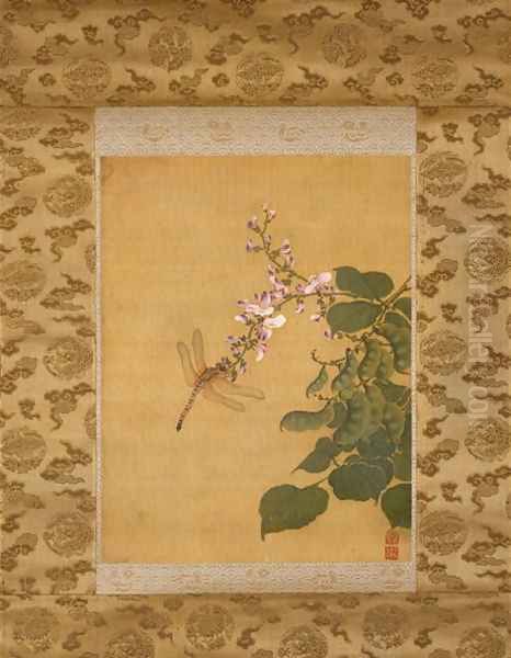 Dragon Fly and Blossoming Pea Vine, Qing Dynasty, c.1760 - view 1