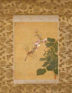 Dragon Fly and Blossoming Pea Vine, Qing Dynasty, c.1760 by Shen Quan