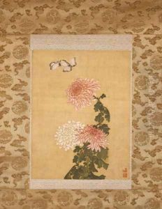 Two Butterflies above Chrysanthemums, Qing Dynasty, c.1760 by Shen Quan