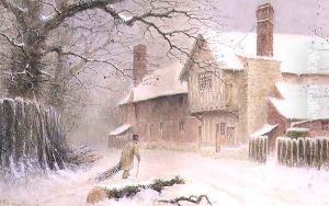 Returning Home in the Snow, 1892 by William W. Quatremain