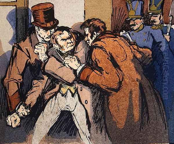 The Arrest of Vautrin, illustration for Splendeurs et Miseres des Courtisanes by Honore de Balzac, 1922 - view 1