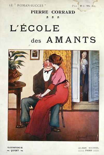 Cover for a novel LEcole des Amants by Pierre Corrard, published Paris, before 1914 - view 1