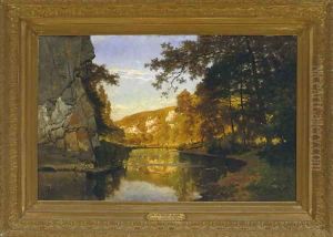 On the river Lesse by Joseph Quineaux