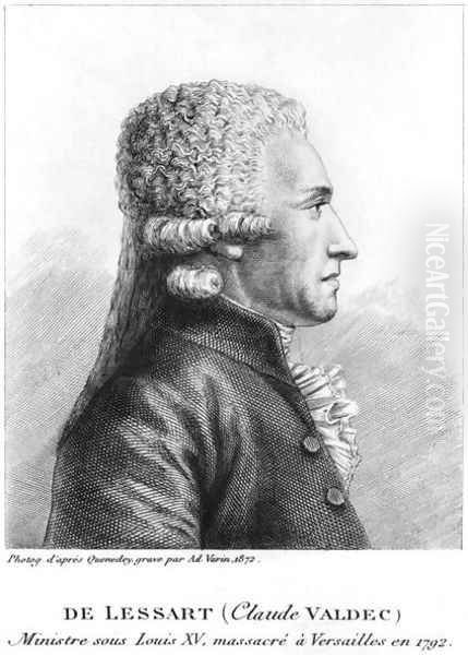 Portrait of Claude Valdec de Lessart 1741-92 engraved by Ad. Varin, 1872 - view 1