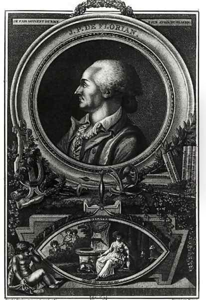 Jean-Pierre Claris de Florian 1755-94 engraved by Massol, 1785 - view 1