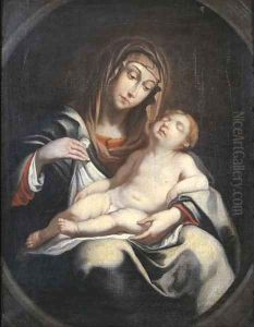 The Madonna and Child, in a feigned oval