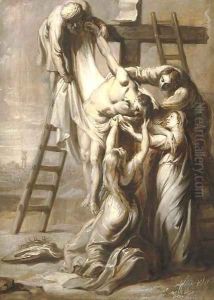 The Descent from the Cross; en grisaille by Erasmus II Quellin (Quellinus)