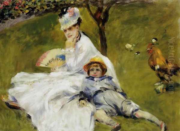 Camille Monet And Her Son Jean In The Garden At Argenteuil - view 1