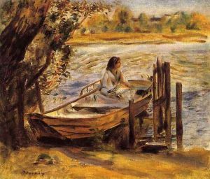 Young Woman In A Boat Aka Lise Trehot by Pierre Auguste Renoir