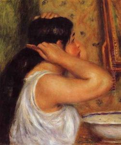 La Toilette Woman Combing Her Hair by Pierre Auguste Renoir
