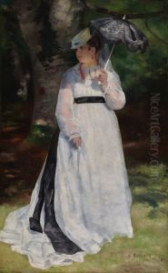 Portrait Of Lise With Umbrella by Pierre Auguste Renoir