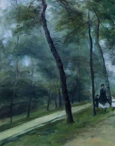 A Walk in the Woods (Madame Lecoeur and Her Children) by Pierre Auguste Renoir