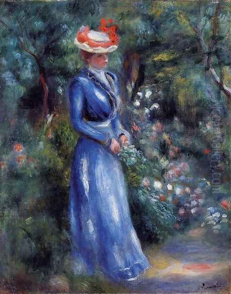 Woman in a Blue Dress, Garden of Saint-Cloud - view 1