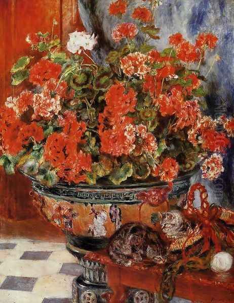 Geraniums And Cats - view 1