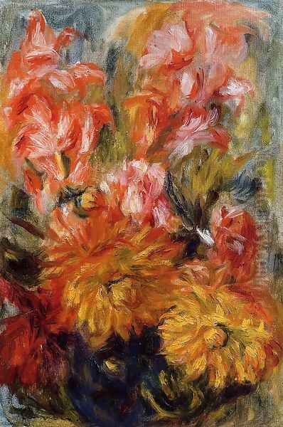 Gladiolas In A Blue Vase - view 1