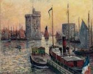 Le Port De La Rochelle Au Crepuscule by Maxime Maufra