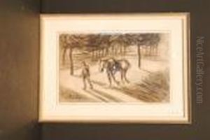 Cheval Et Personnage Dans Un Parc by Maxime Maufra
