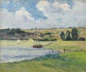Le Chaland Par Temps De Vent A Oudon by Maxime Maufra