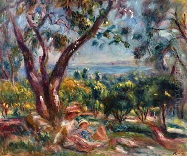 Cagnes Landscape with Woman and Child - view 1