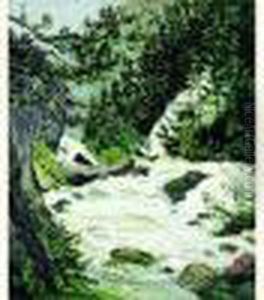 La Cascade A Pralognan (savoie) by Maxime Maufra