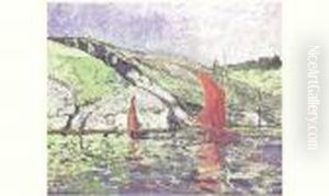 Voiliers Au Large De La Cote by Maxime Maufra