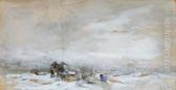 Plough Team In A Snowy Landscape - view 1