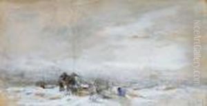 Plough Team In A Snowy Landscape
