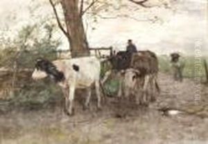Boer Met Koeien by Anton Mauve