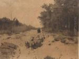 Berger Menant Son Troupeau Dans Les Dunes by Anton Mauve