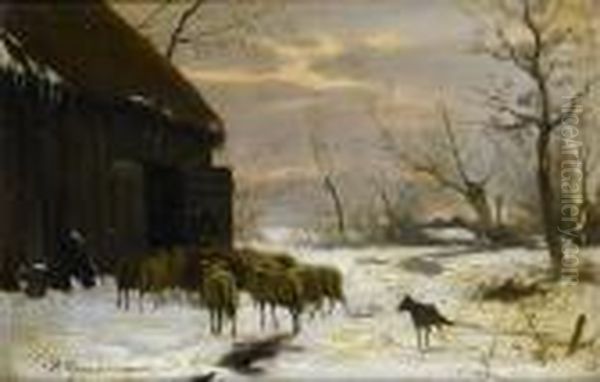 Feeding The Sheep In Winter - view 1