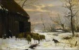 Feeding The Sheep In Winter by Anton Mauve