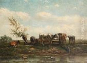 Cattle Resting By A Stream by Anton Mauve