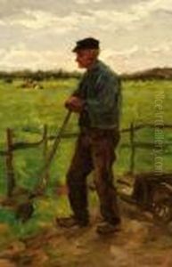 A Farmer Holding A Spade by Anton Mauve