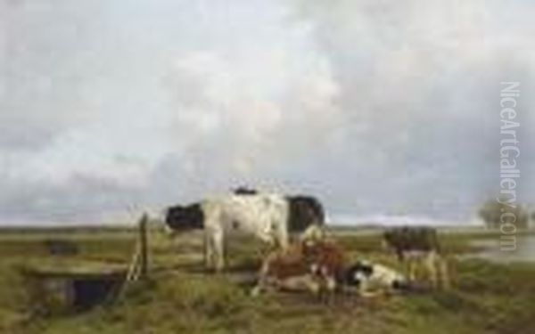 Cattle In An Extensive Polder Landscape - view 1