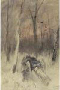 A Horsedrawn Cart In The Forest by Anton Mauve