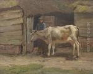 In The Cowshed by Anton Mauve
