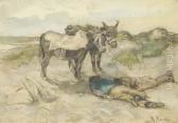 Welcome Shade: Donkeys And Their Keepers In The Dunes - view 1
