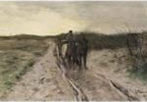 A Horse-drawn Cart On A Country Road by Anton Mauve