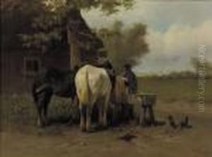 Paarden Van Den Stal by Anton Mauve