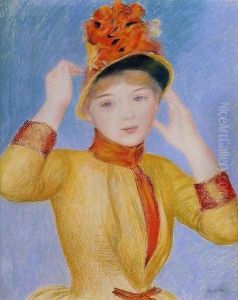 Bust Of A Woman Aka Yellow Dress by Pierre Auguste Renoir