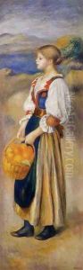 Girl With A Basket Of Oranges