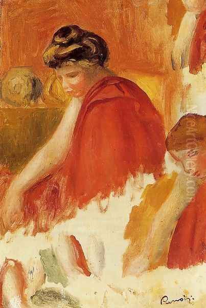 Two Women In Red Robes - view 1