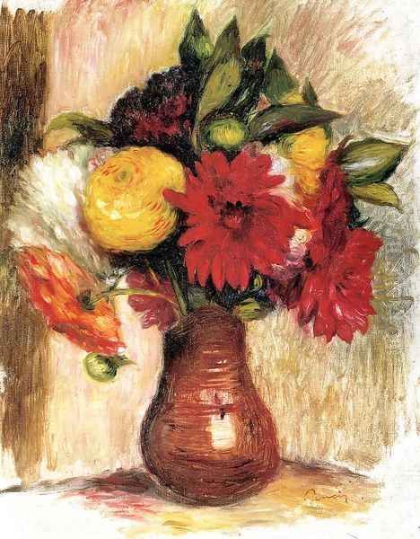 Bouquet Of Flowers In An Earthenware Pitcher - view 1