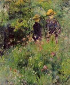 Conversation In A Rose Garden by Pierre Auguste Renoir