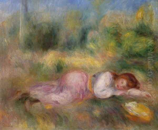 Girl Streched Out On The Grass - view 1