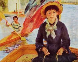 Canoeing Aka Young Girl In A Boat by Pierre Auguste Renoir