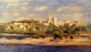 Bathers On The Banks Of The Thone In Avignon by Pierre Auguste Renoir