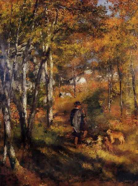 The Painter Jules Le Coeur Walking His Dogs In The Forest Of Fontainebleau - view 1
