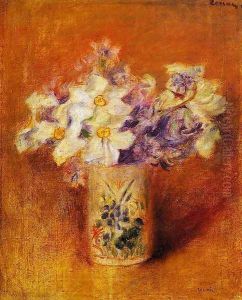 Flowers In A Vase6 by Pierre Auguste Renoir