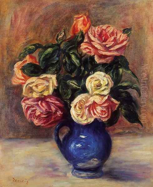 Roses In A Blue Vase - view 1